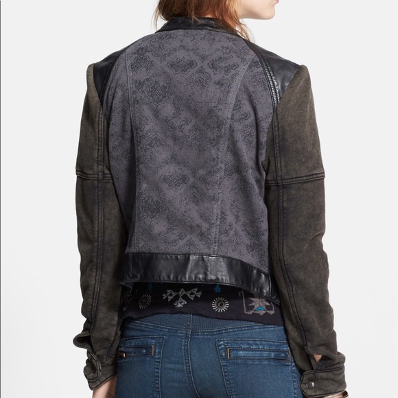 πHPπ Free People Mixed Faux Leather Moto Jacket - Picture 2 of 8